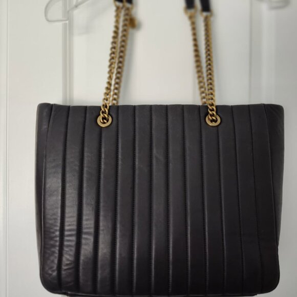 Henri Bendel 712 Zip Tote Purse Classy Black Leather Workbag - Picture 5 of 8